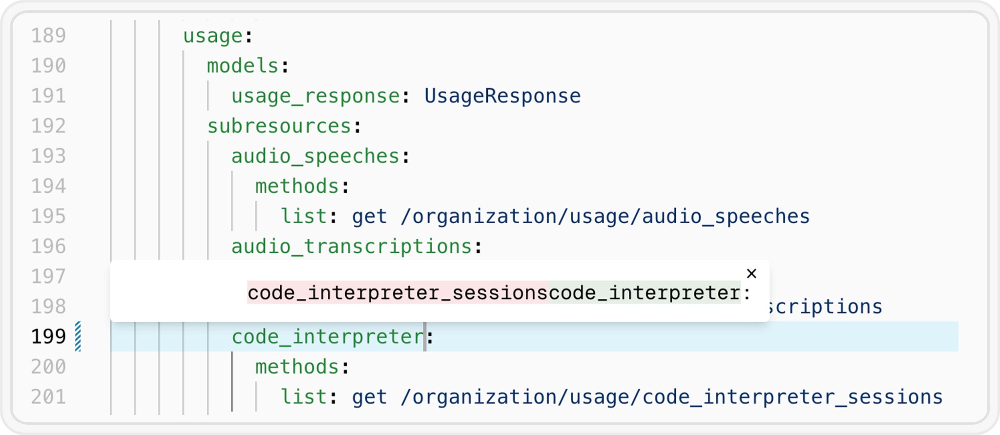 Stainless - Config diffs in the SDK Studio