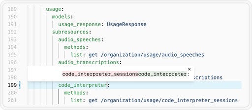 Stainless - Config diffs in the SDK Studio