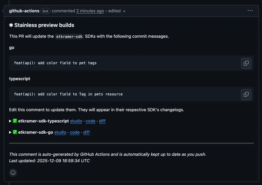 Preview PR with AI commit messages