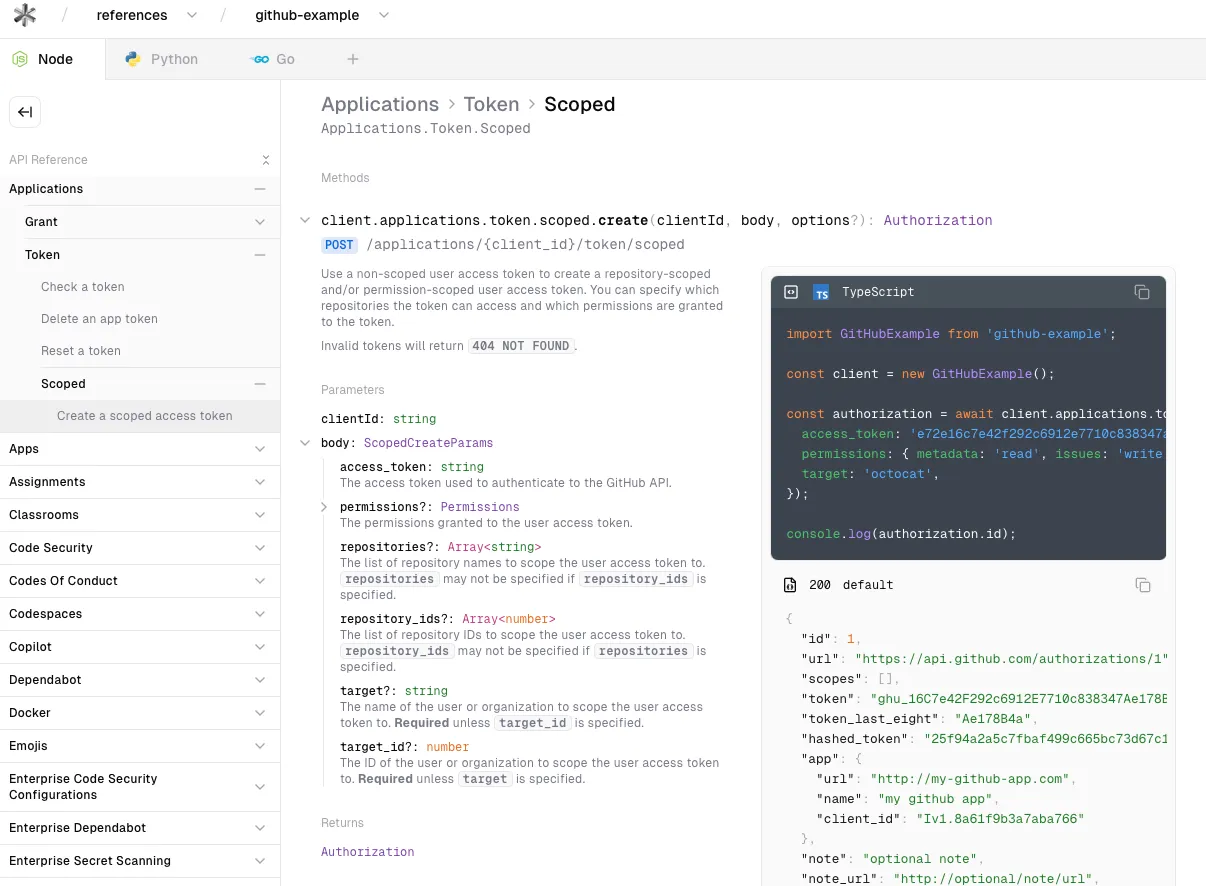 Stainless SDK Studio showing SDK preview