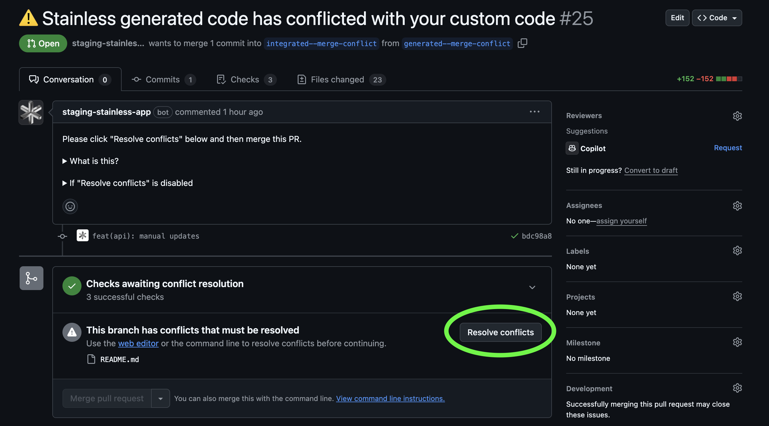 Merge conflict