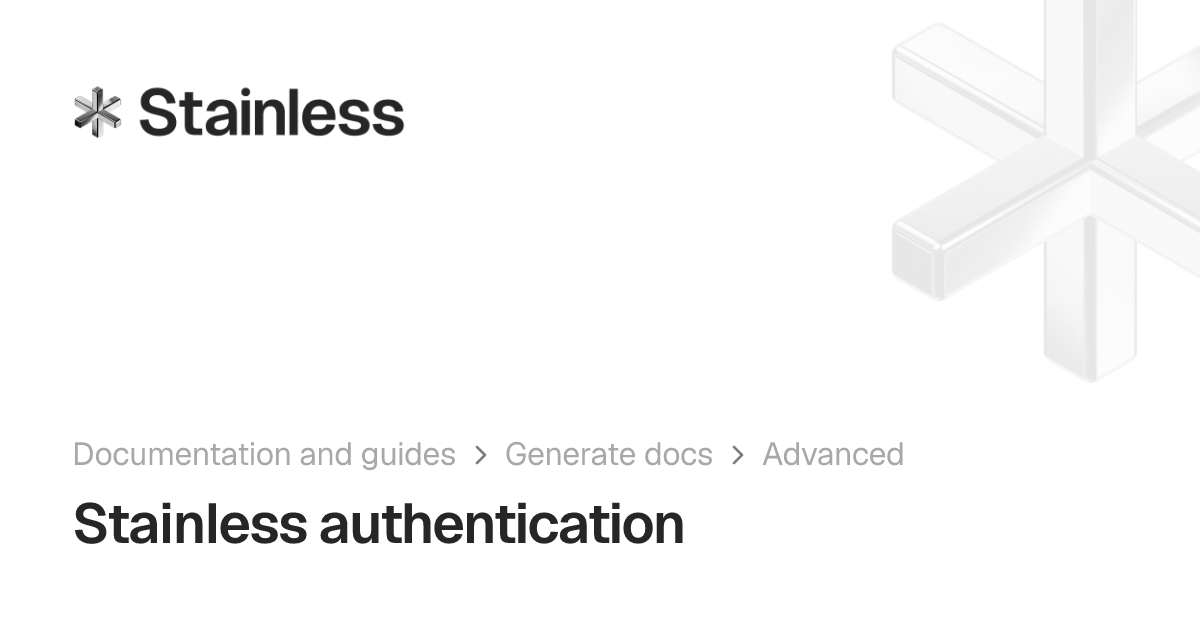 Stainless authentication | Stainless