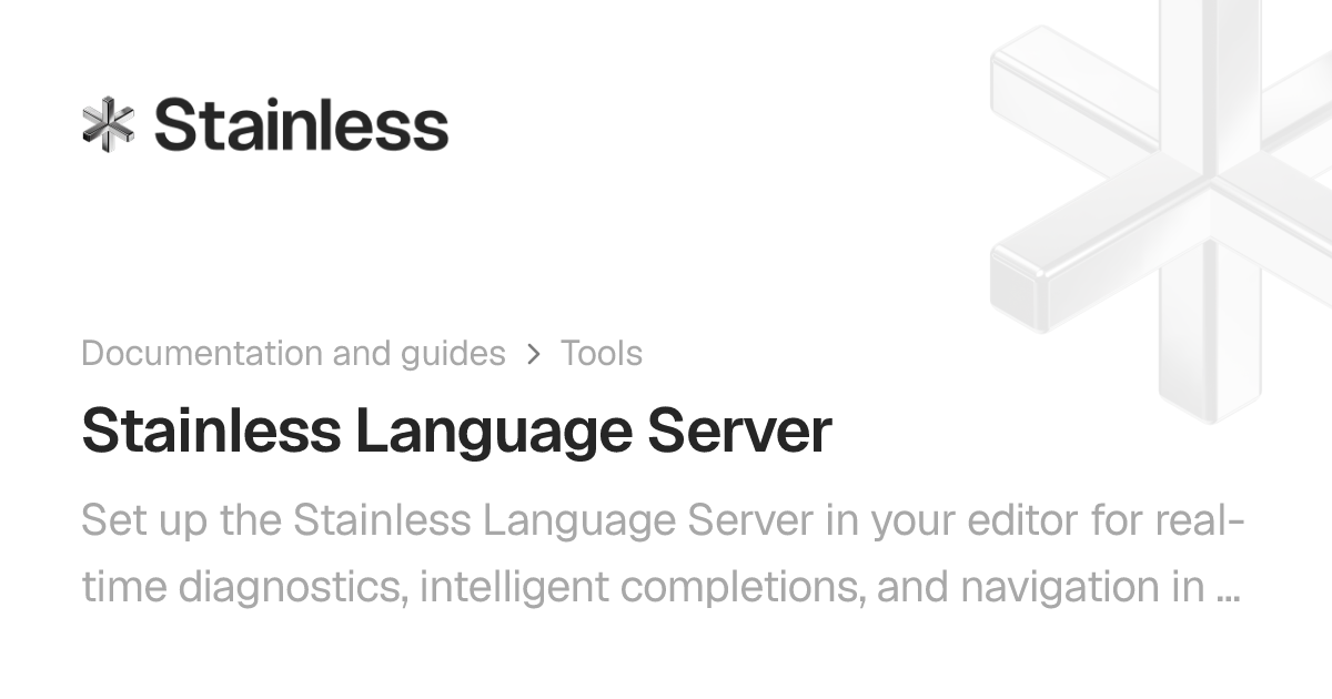 Stainless Language Server | Stainless